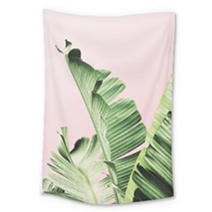 Palm Leaves On Pink Large Tapestry by goljakoff