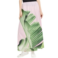 Palm Leaves On Pink Maxi Chiffon Skirt by goljakoff