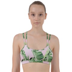 Palm Leaves On Pink Line Them Up Sports Bra by goljakoff