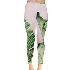 Palm Leaves On Pink Inside Out Leggings by goljakoff