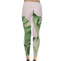 Palm leaves on pink Inside Out Leggings View2