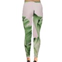 Palm leaves on pink Inside Out Leggings View4