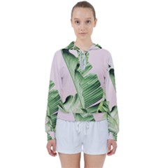 Palm Leaves On Pink Women s Tie Up Sweat by goljakoff