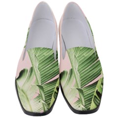 Palm Leaves On Pink Women s Classic Loafer Heels by goljakoff