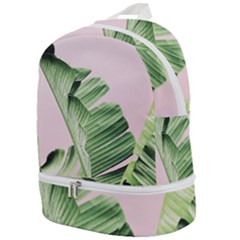 Palm Leaves On Pink Zip Bottom Backpack by goljakoff