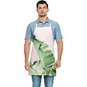 Palm leaves on pink Kitchen Apron View1