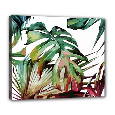 Tropical Leaves Deluxe Canvas 24  X 20  (stretched) by goljakoff