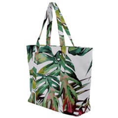 Tropical Leaves Zip Up Canvas Bag by goljakoff