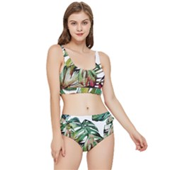 Tropical Leaves Frilly Bikini Set