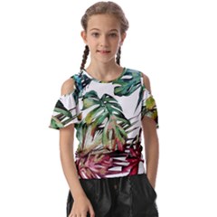 Tropical Leaves Kids  Butterfly Cutout Tee