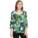 Banana leaves Chiffon Quarter Sleeve Blouse View1