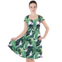 Banana leaves Cap Sleeve Midi Dress View1