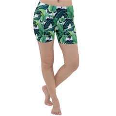 Banana Leaves Lightweight Velour Yoga Shorts by goljakoff