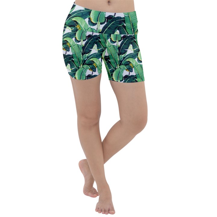 Banana leaves Lightweight Velour Yoga Shorts