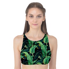 Night Banana Leaves Tank Bikini Top by goljakoff