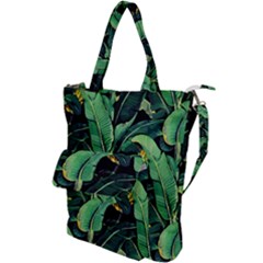 Night Banana Leaves Shoulder Tote Bag by goljakoff