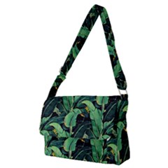 Night Banana Leaves Full Print Messenger Bag (m) by goljakoff