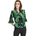 Night banana leaves Loose Horn Sleeve Chiffon Blouse View1