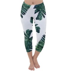 Banana Leaves Capri Winter Leggings  by goljakoff