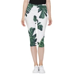 Banana Leaves Inside Out Lightweight Velour Capri Leggings  by goljakoff