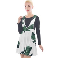 Banana Leaves Plunge Pinafore Velour Dress by goljakoff