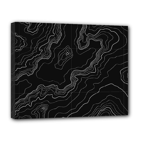 Topography Map Canvas 14  X 11  (stretched) by goljakoff