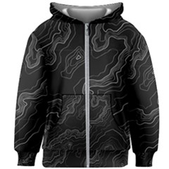 Topography Map Kids  Zipper Hoodie Without Drawstring