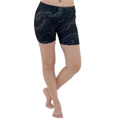 Topography Map Lightweight Velour Yoga Shorts by goljakoff