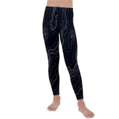 Topography Map Kids  Lightweight Velour Leggings by goljakoff