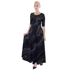 Topography Map Half Sleeves Maxi Dress by goljakoff