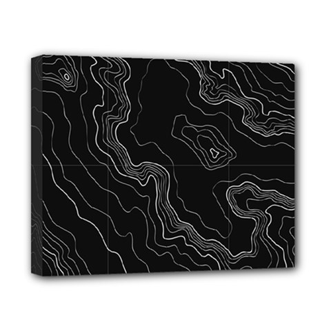 Black Topography Canvas 10  X 8  (stretched) by goljakoff