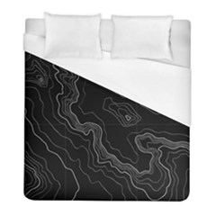 Black Topography Duvet Cover (full/ Double Size) by goljakoff