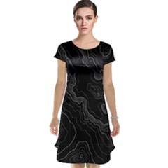 Black Topography Cap Sleeve Nightdress by goljakoff