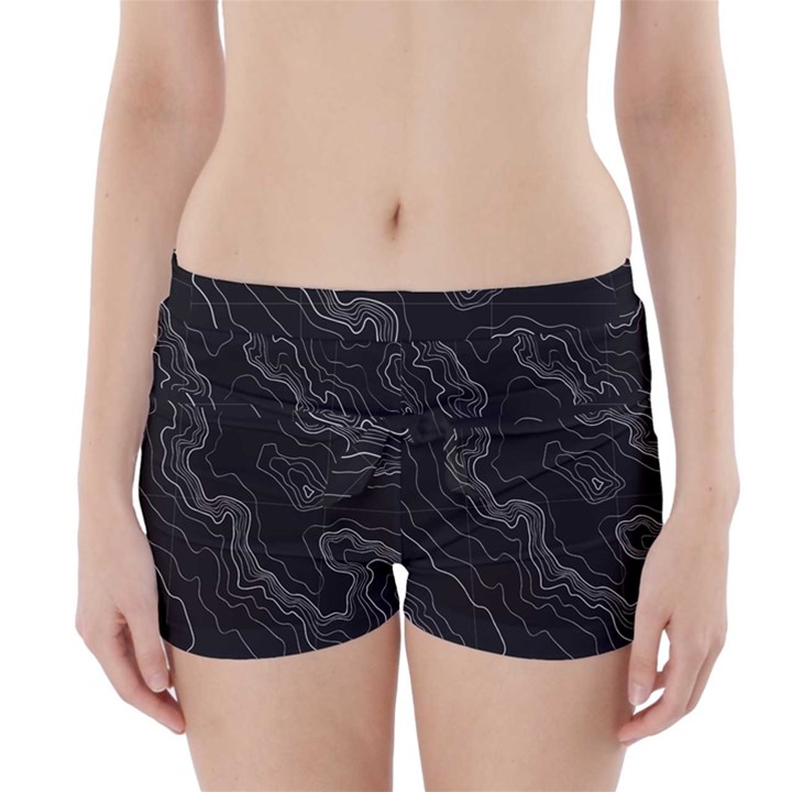 Black Topography Boyleg Bikini Wrap Bottoms