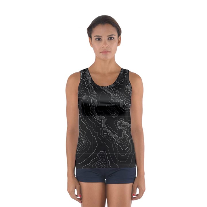 Black Topography Sport Tank Top 