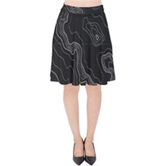 Black Topography Velvet High Waist Skirt by goljakoff