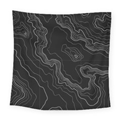 Black Topography Square Tapestry (large) by goljakoff