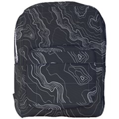 Black Topography Full Print Backpack by goljakoff