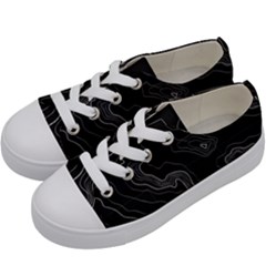 Black Topography Kids  Low Top Canvas Sneakers by goljakoff