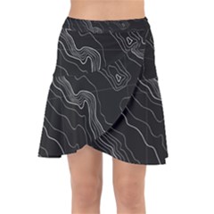 Black Topography Wrap Front Skirt by goljakoff