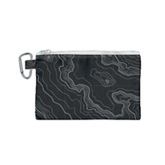 Black Topography Canvas Cosmetic Bag (small) by goljakoff