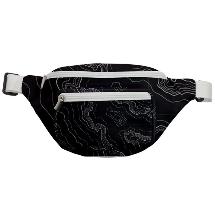 Black Topography Fanny Pack