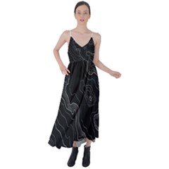 Black Topography Tie Back Maxi Dress by goljakoff