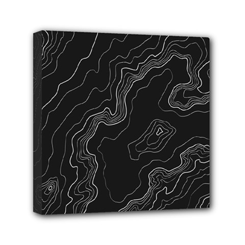 Topography Map Mini Canvas 6  X 6  (stretched) by goljakoff