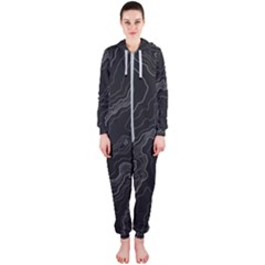 Topography Map Hooded Jumpsuit (ladies)  by goljakoff