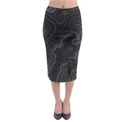 Topography Map Midi Pencil Skirt by goljakoff