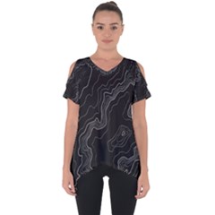 Topography Map Cut Out Side Drop Tee by goljakoff