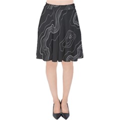 Topography Map Velvet High Waist Skirt by goljakoff