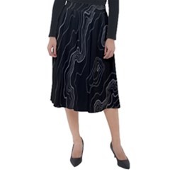 Topography Map Classic Velour Midi Skirt  by goljakoff