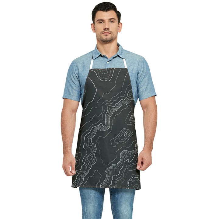 Topography map Kitchen Apron